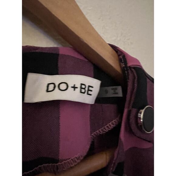 DO+BE Plaid Pink Black Blouse Top Shirt Size Small New - Picture 7 of 9